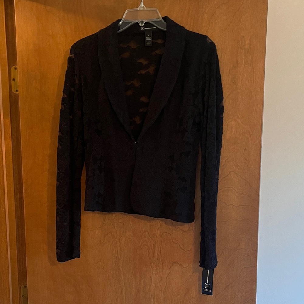 INC International Concepts Black Lace jacket
